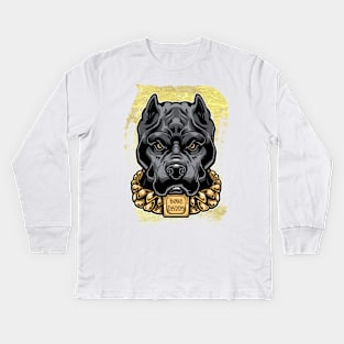 Bone Daddy Fierce Bully Dog Kids Long Sleeve T-Shirt